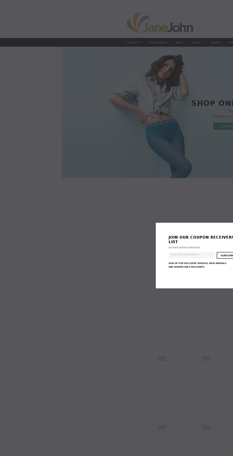 JaneJohn Shopify theme site example janejohn.net