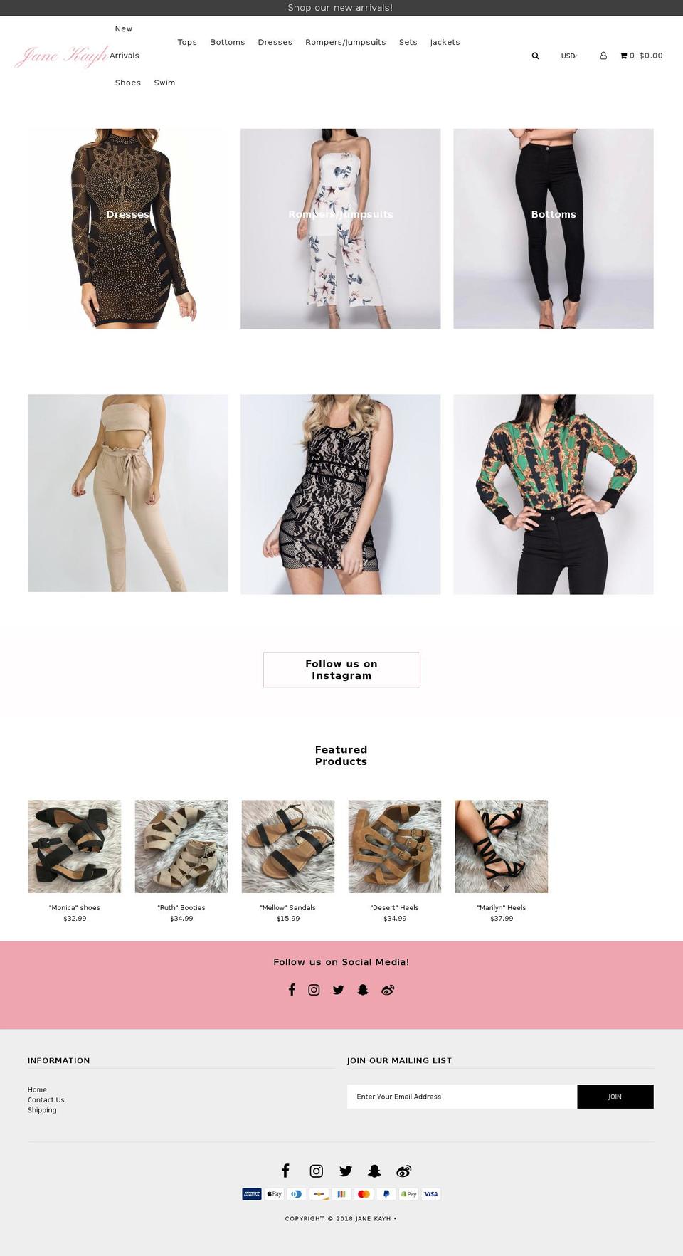 janekayh.com — Shopify storefront screenshot
