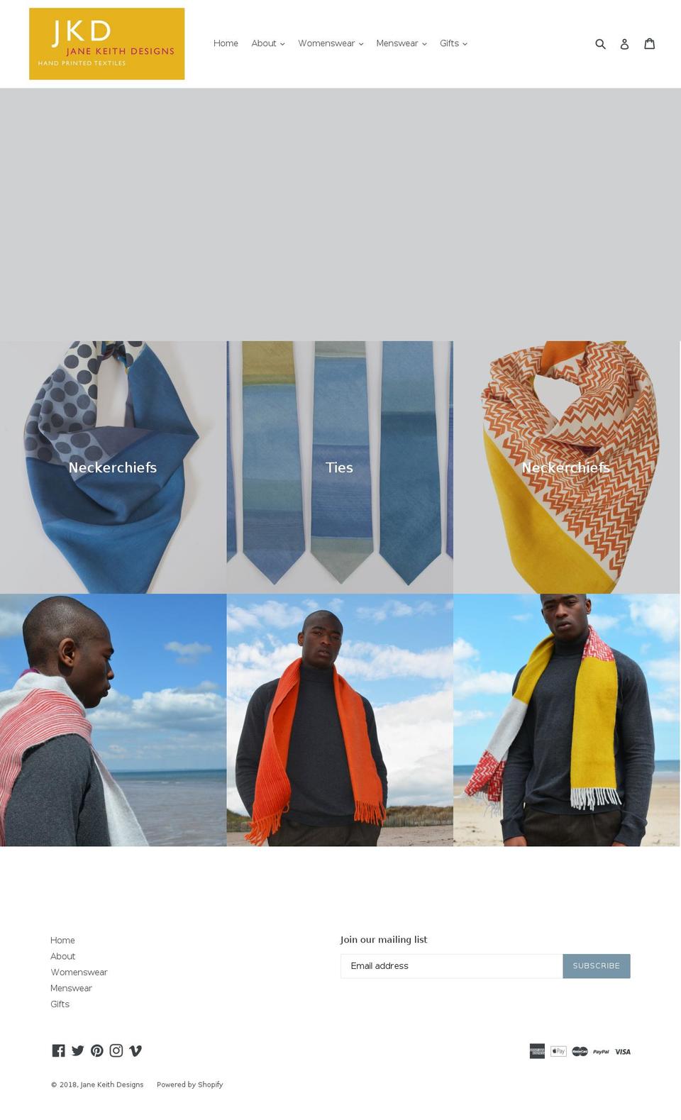 janekeithdesigns.com — Shopify storefront screenshot