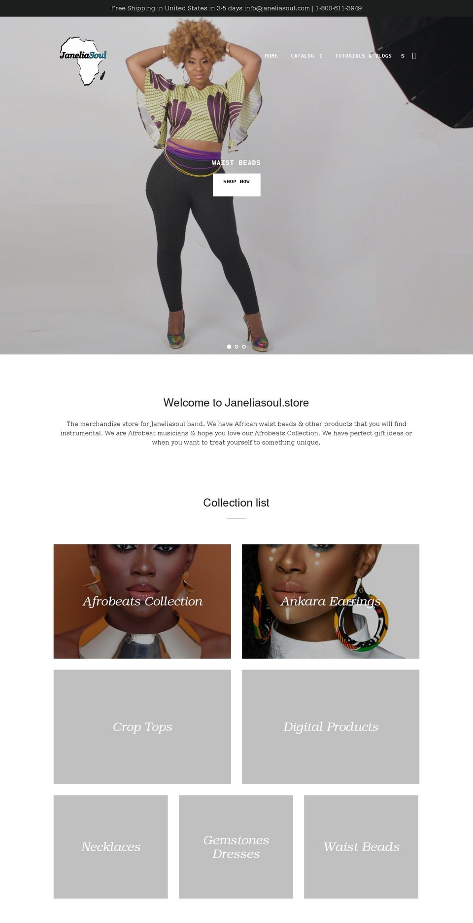 janeliasoul.store shopify website screenshot