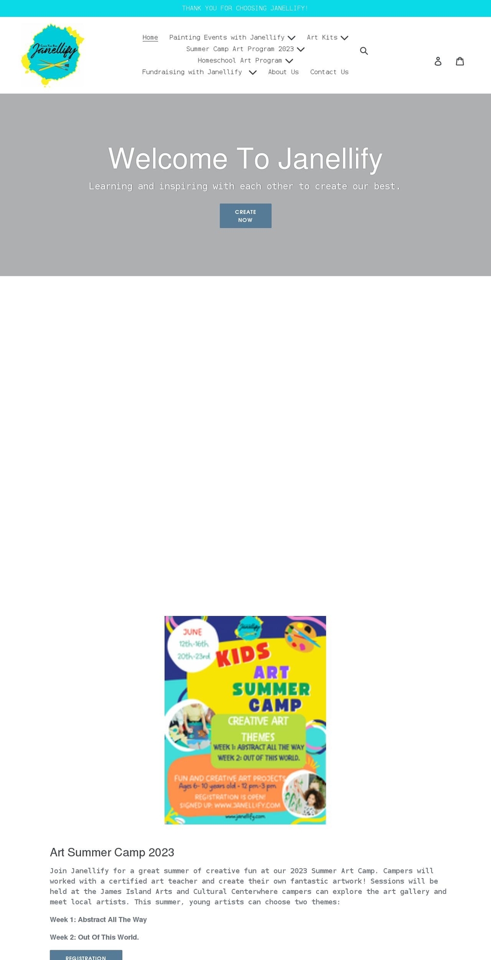 janellify.com shopify website screenshot