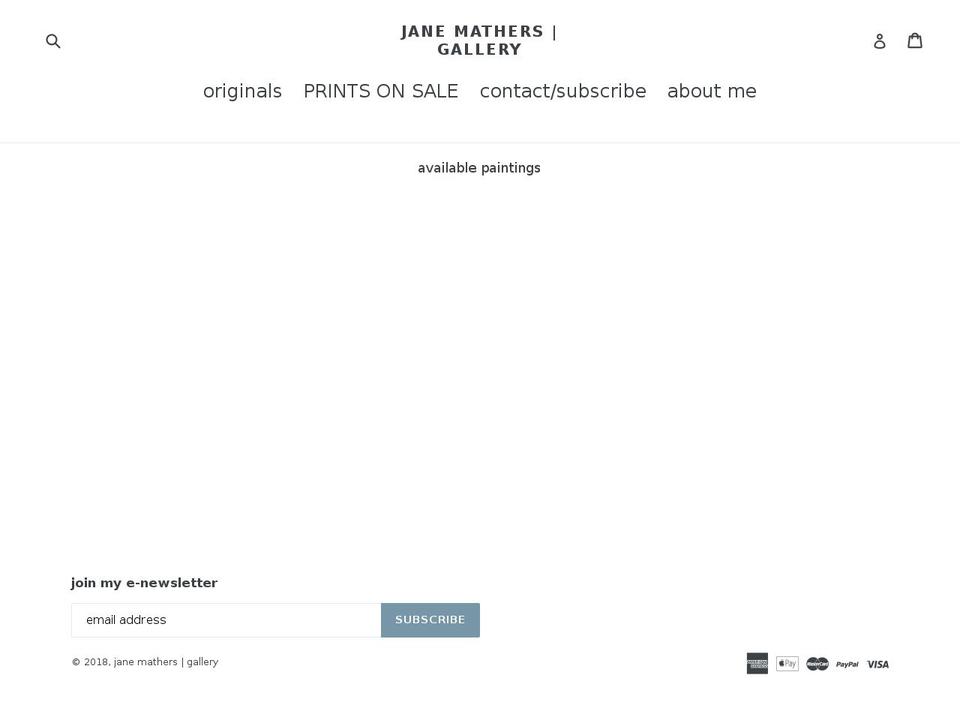 janemathers.com shopify website screenshot