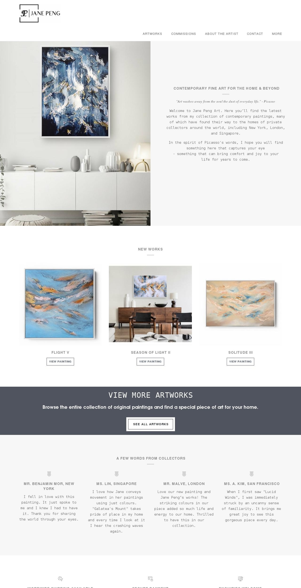janepeng.com shopify website screenshot