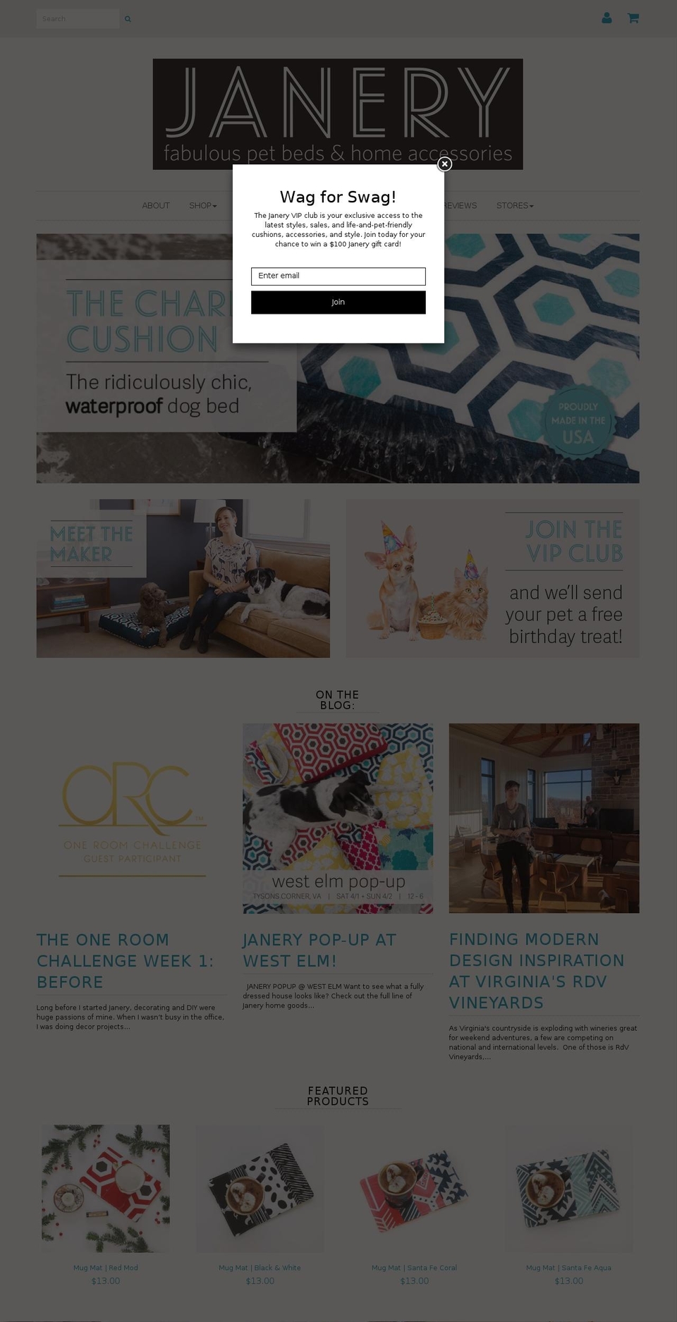 janery.com shopify website screenshot