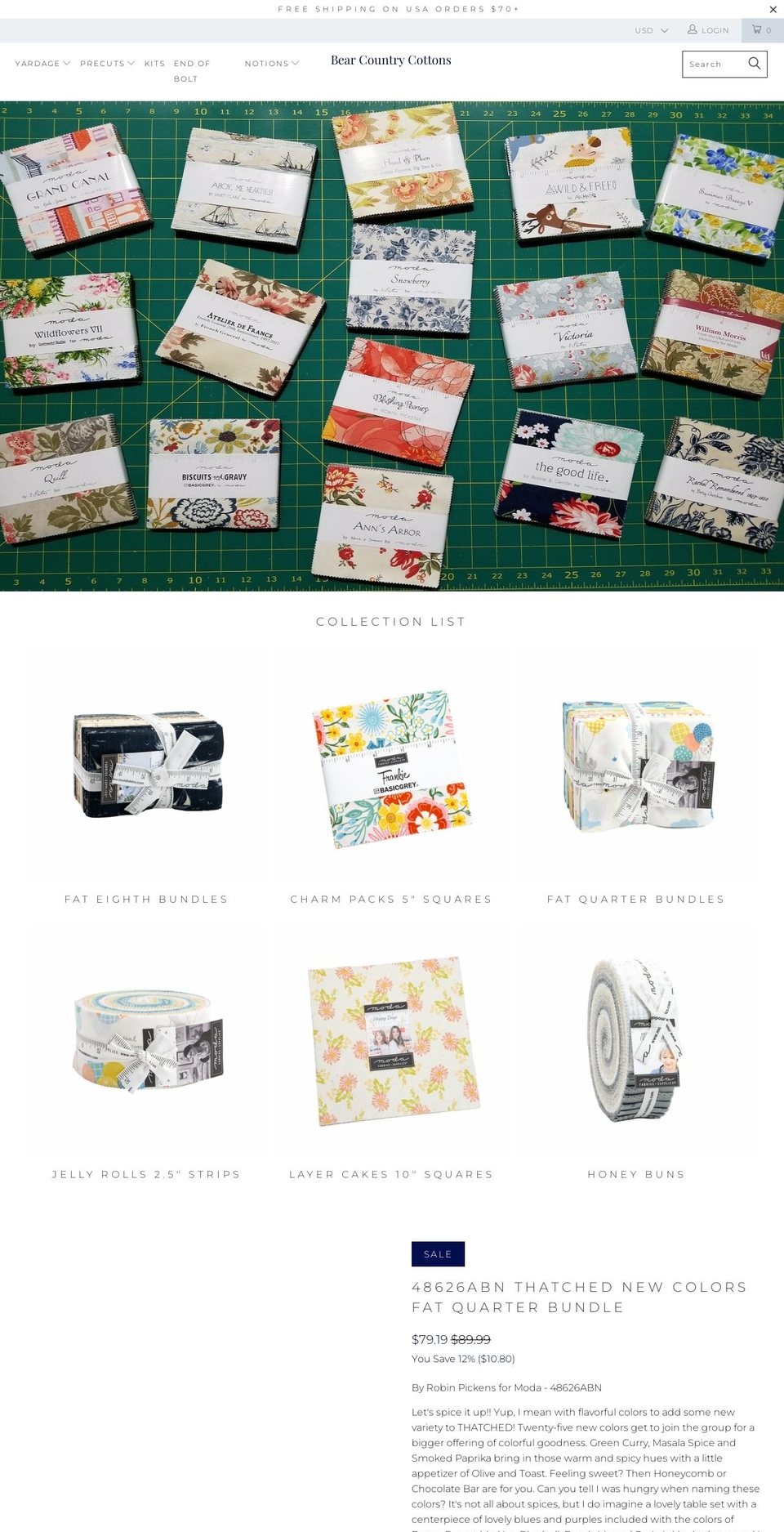 janesquiltfabrics.com — Shopify storefront screenshot