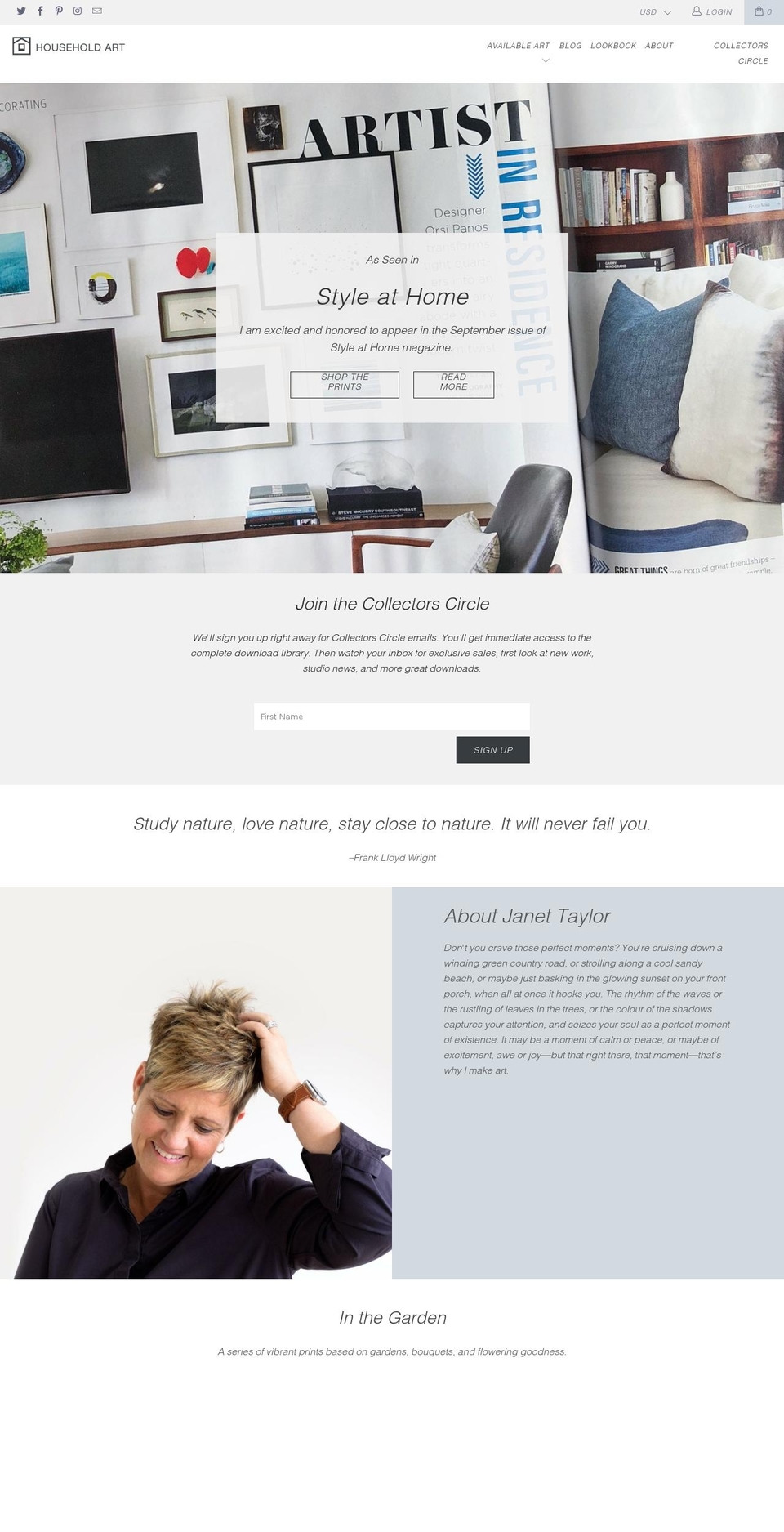 janetctaylor.com — Shopify storefront screenshot