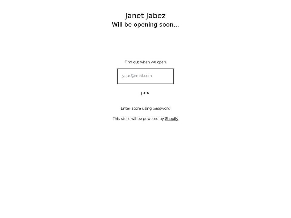 janetjabez.com shopify website screenshot