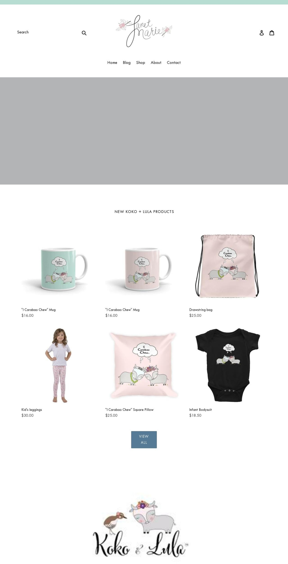 janetmariemanns.com — Shopify storefront screenshot