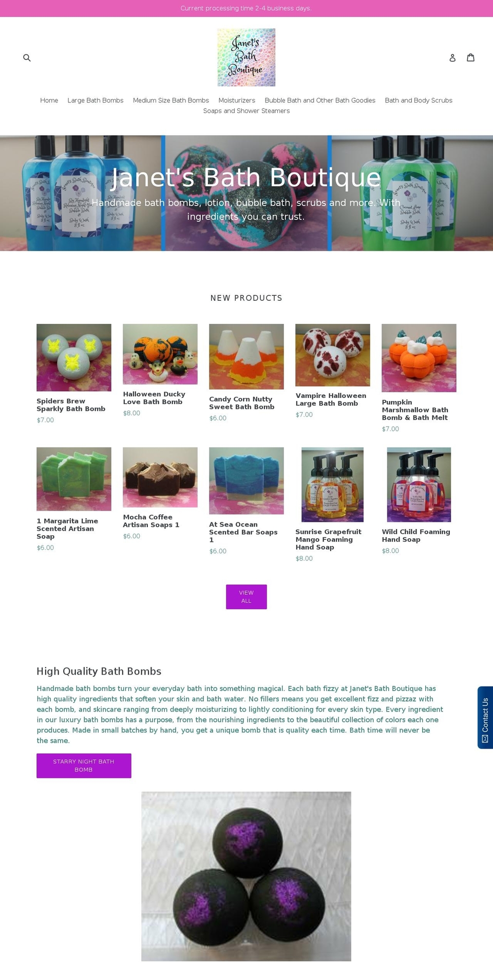 janetsbathboutique.com — Shopify storefront screenshot