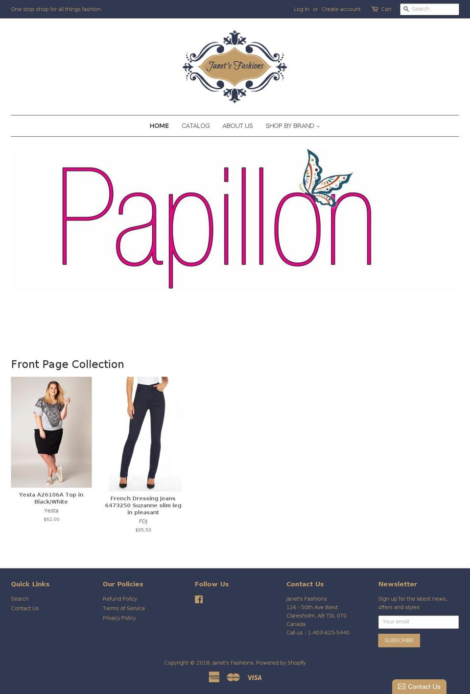 janetsfashions.com shopify website screenshot