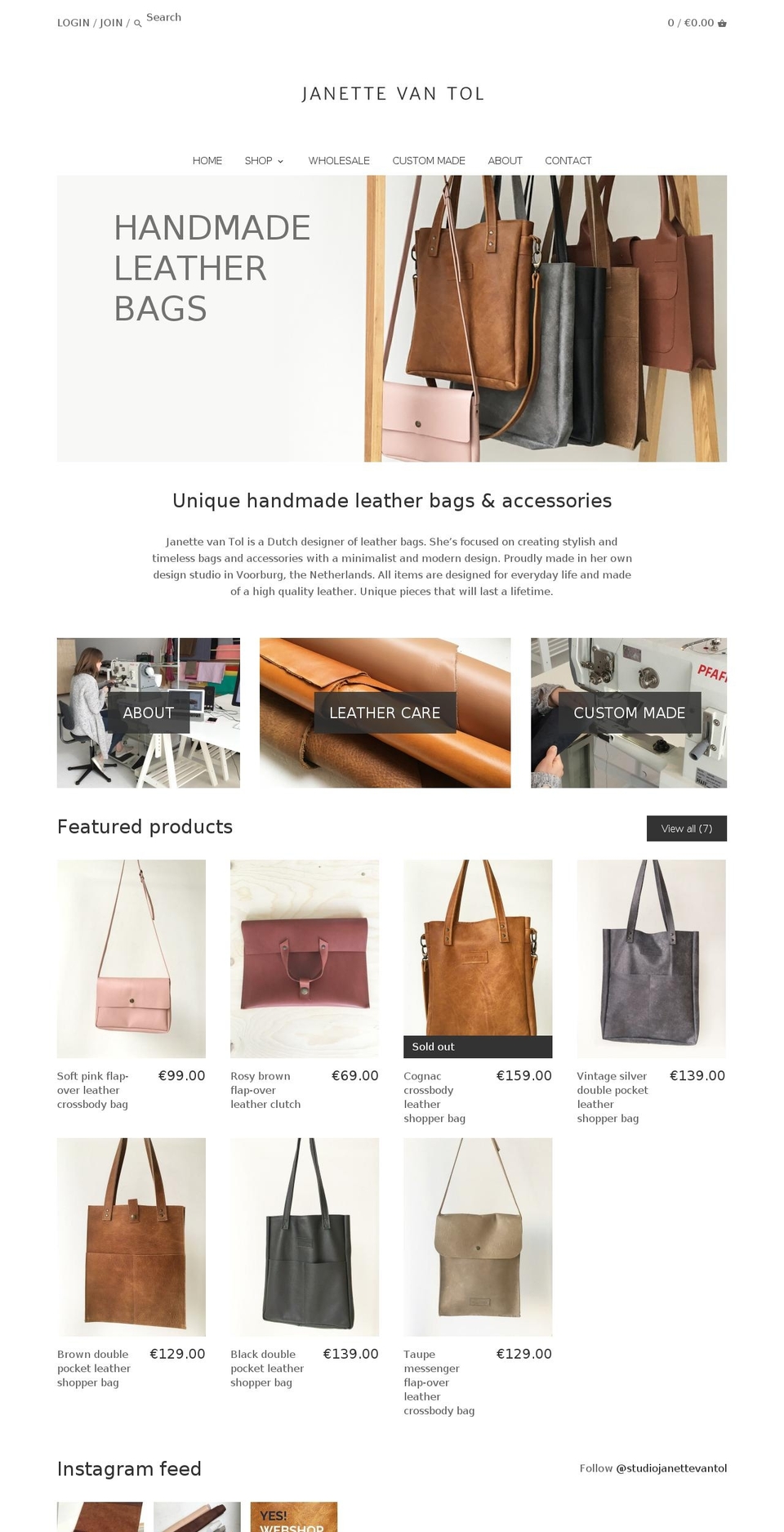 janettevantol.com shopify website screenshot