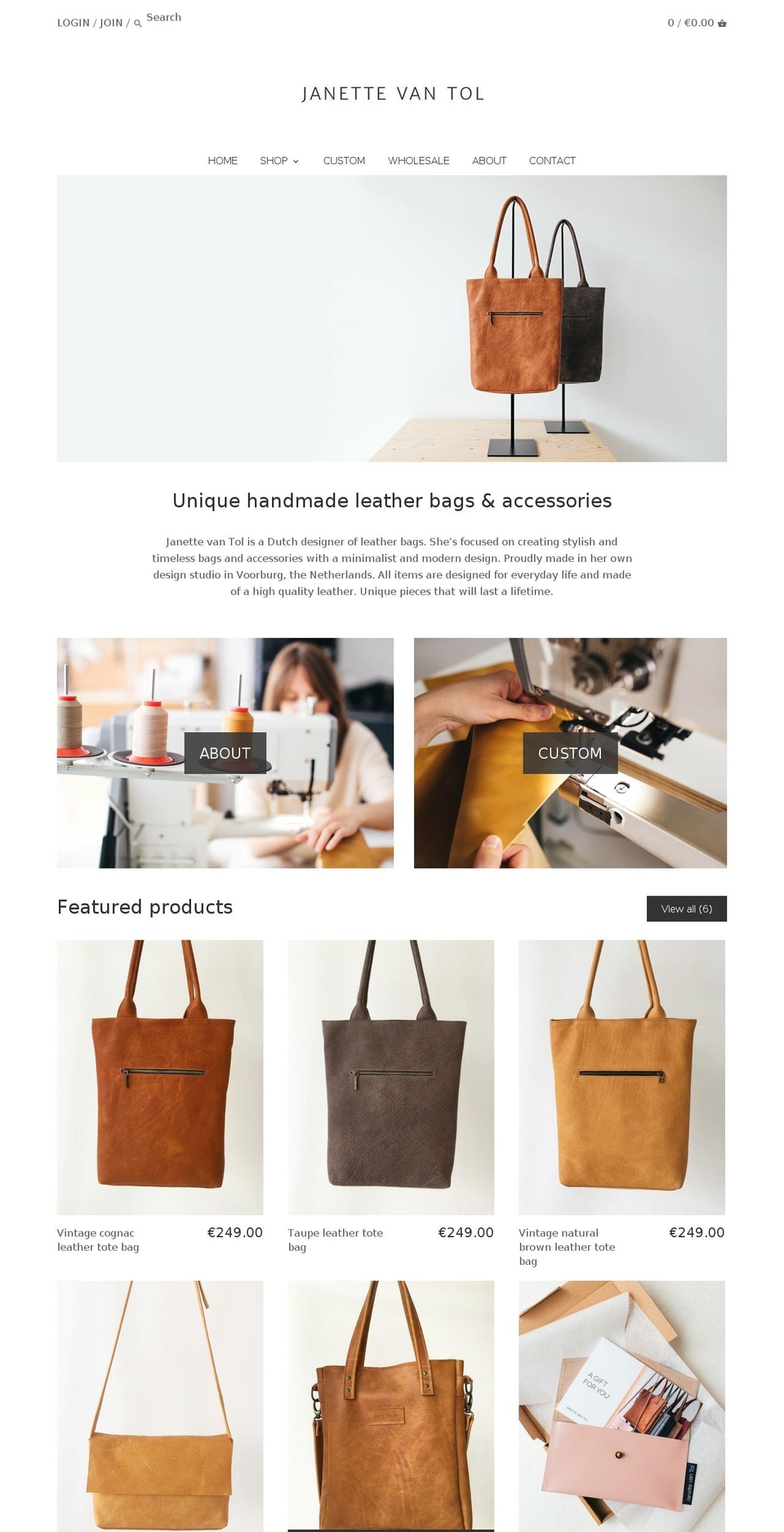 janettevantol.nl shopify website screenshot