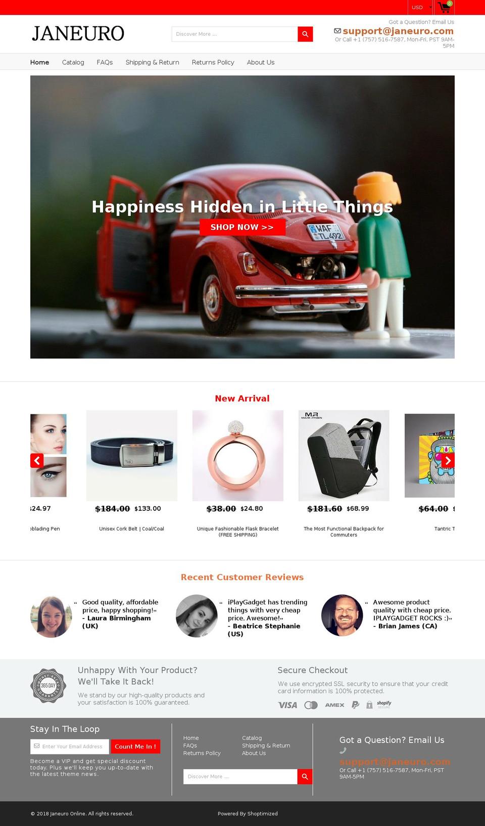 janeuro.com — Shopify storefront screenshot