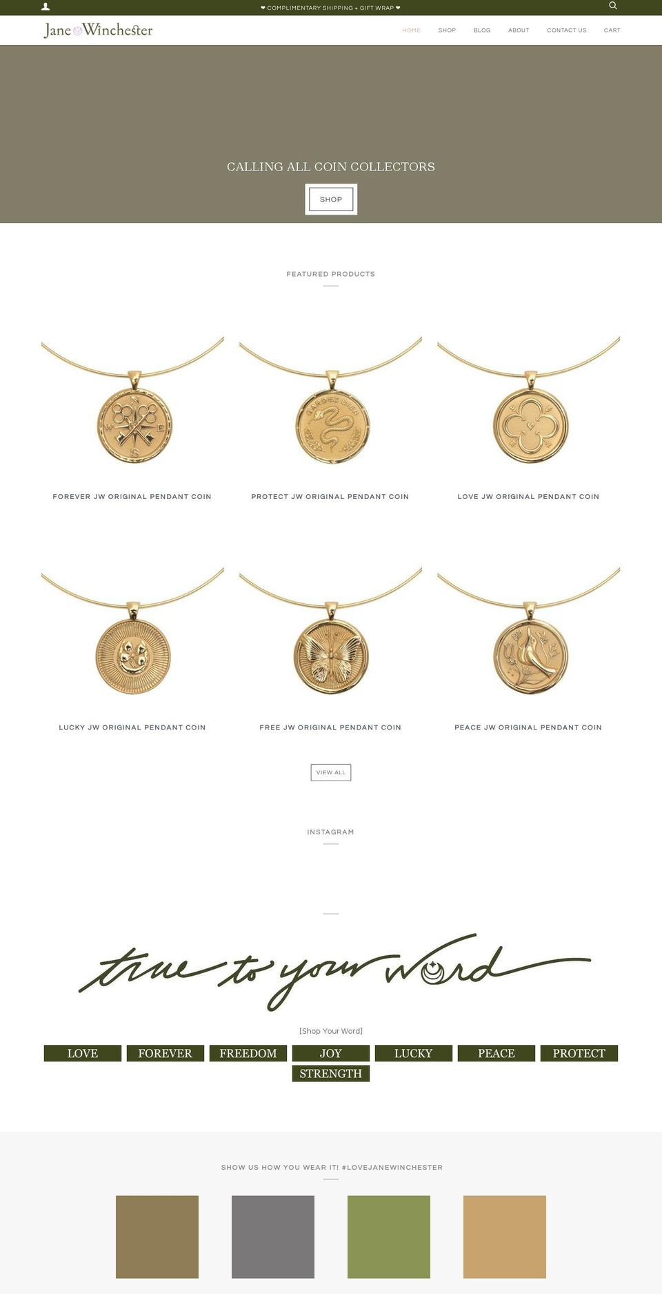 janewinchester.com — Shopify storefront screenshot