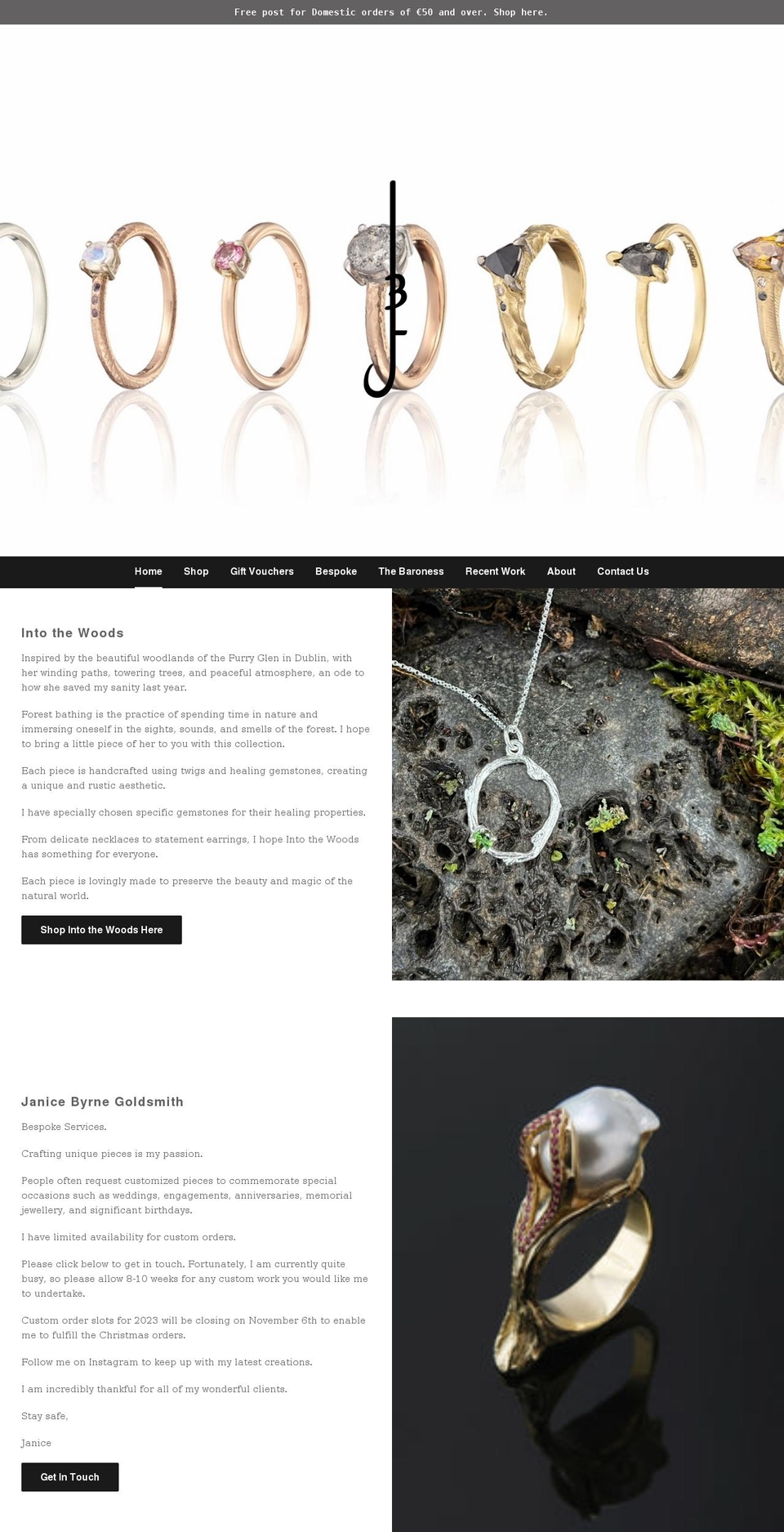 janicebyrnegoldsmith.com shopify website screenshot