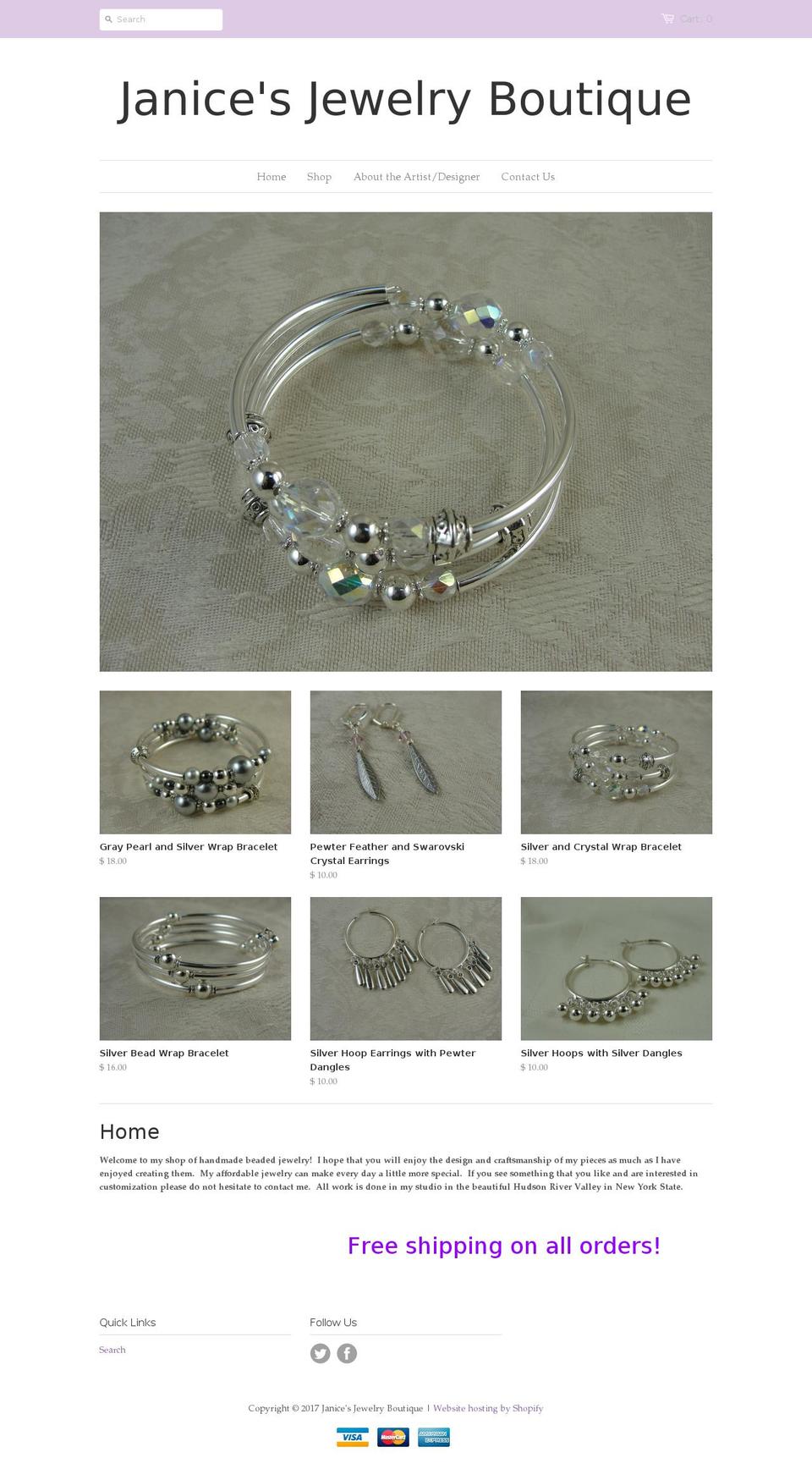 janicesjewelryboutique.com shopify website screenshot