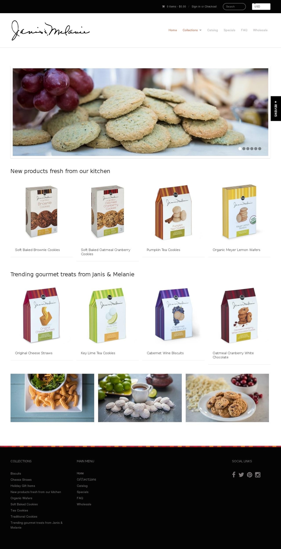 janis-melanie.com shopify website screenshot