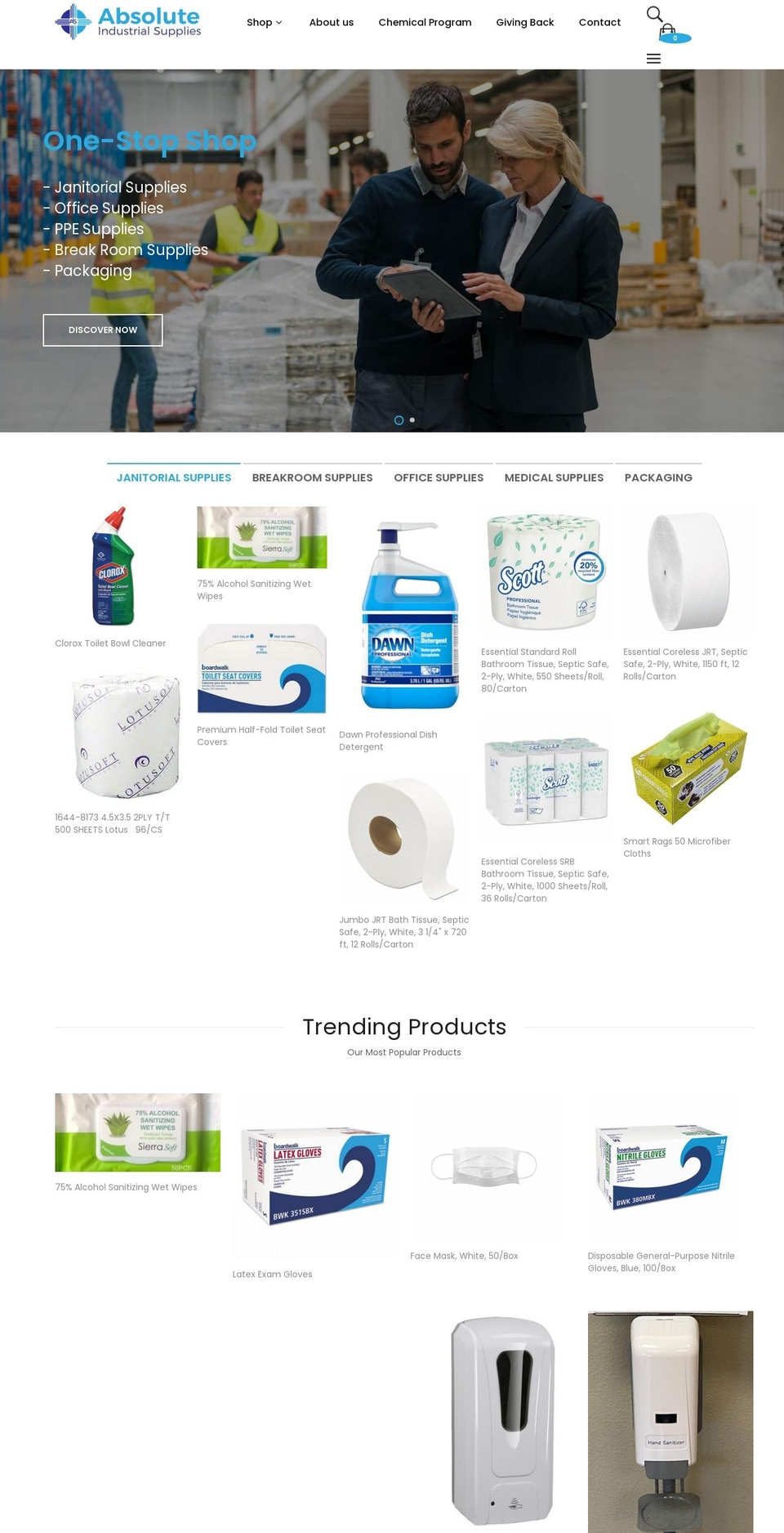 janitorial.supplies shopify website screenshot