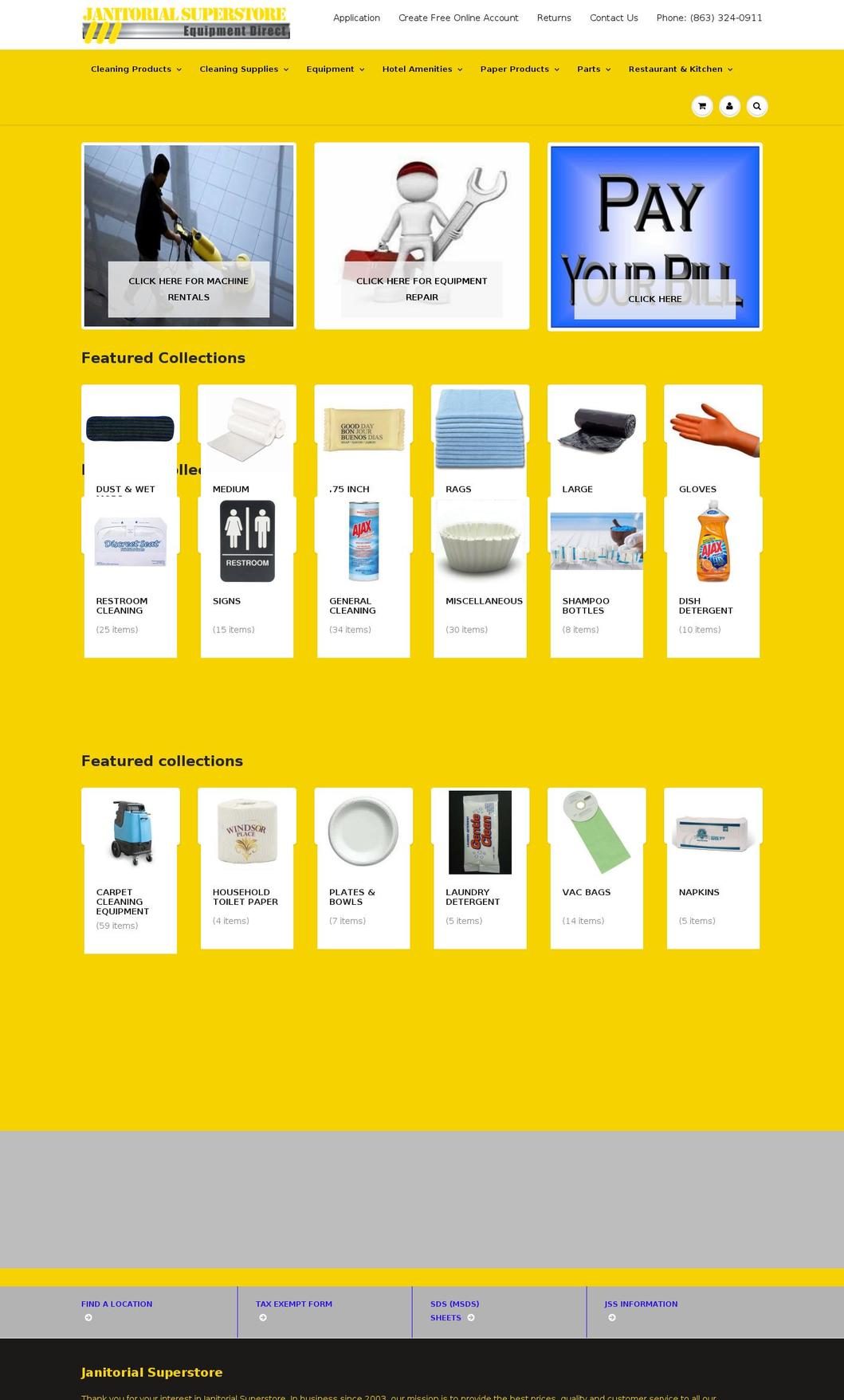 janitorialsuperstore.com shopify website screenshot