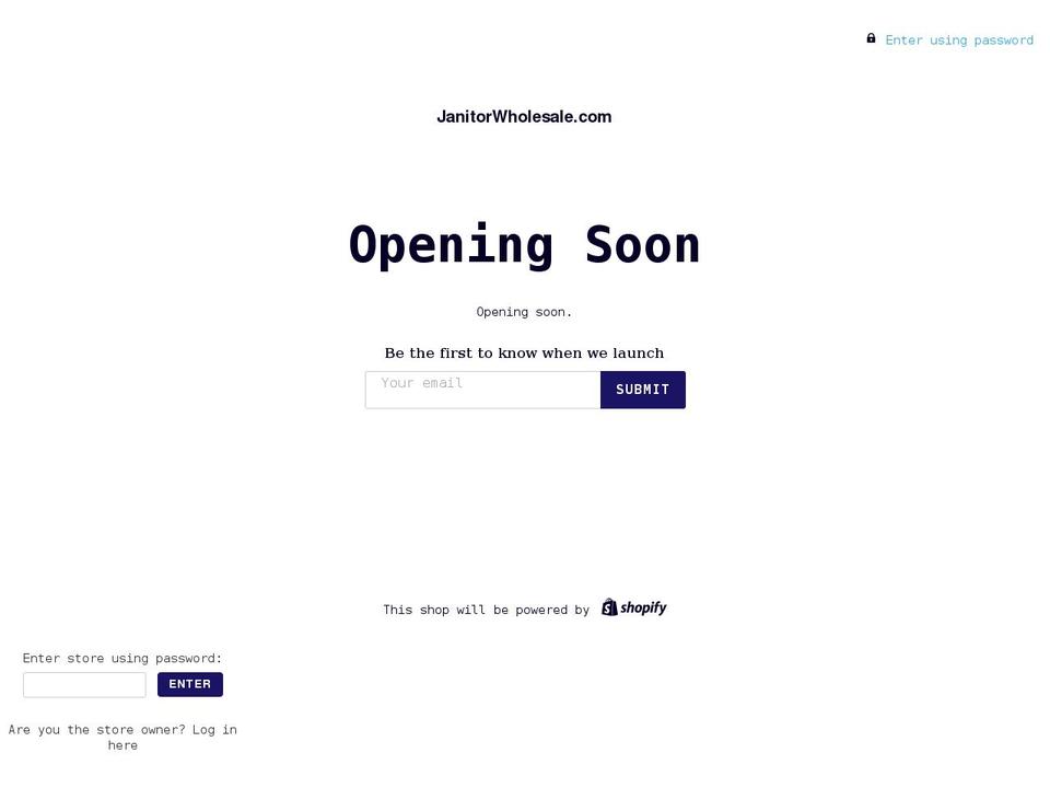 janitorwholesale.com shopify website screenshot