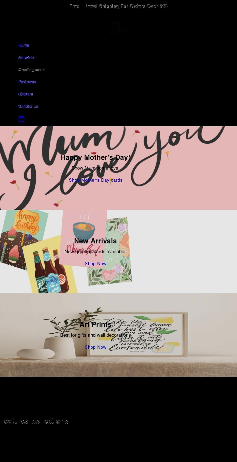 janliart.com shopify website screenshot