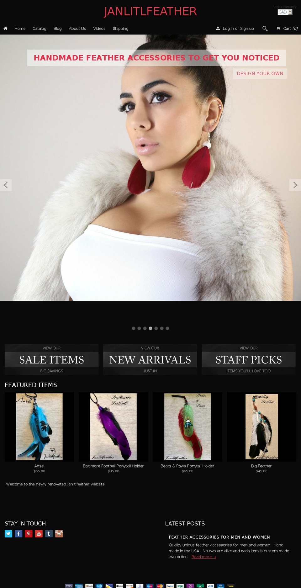 janlitlfeather.com shopify website screenshot