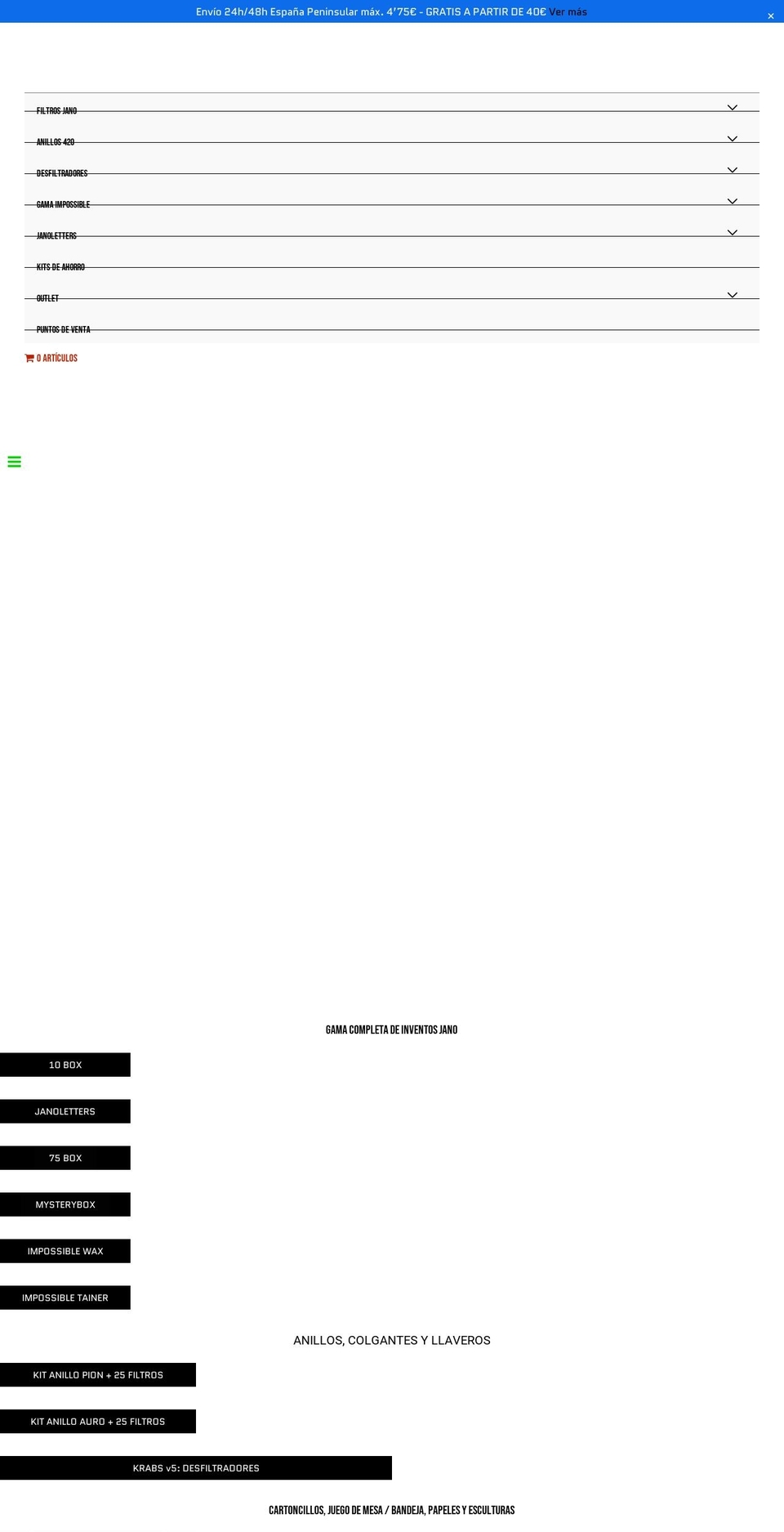 janofilters.com — Shopify storefront screenshot