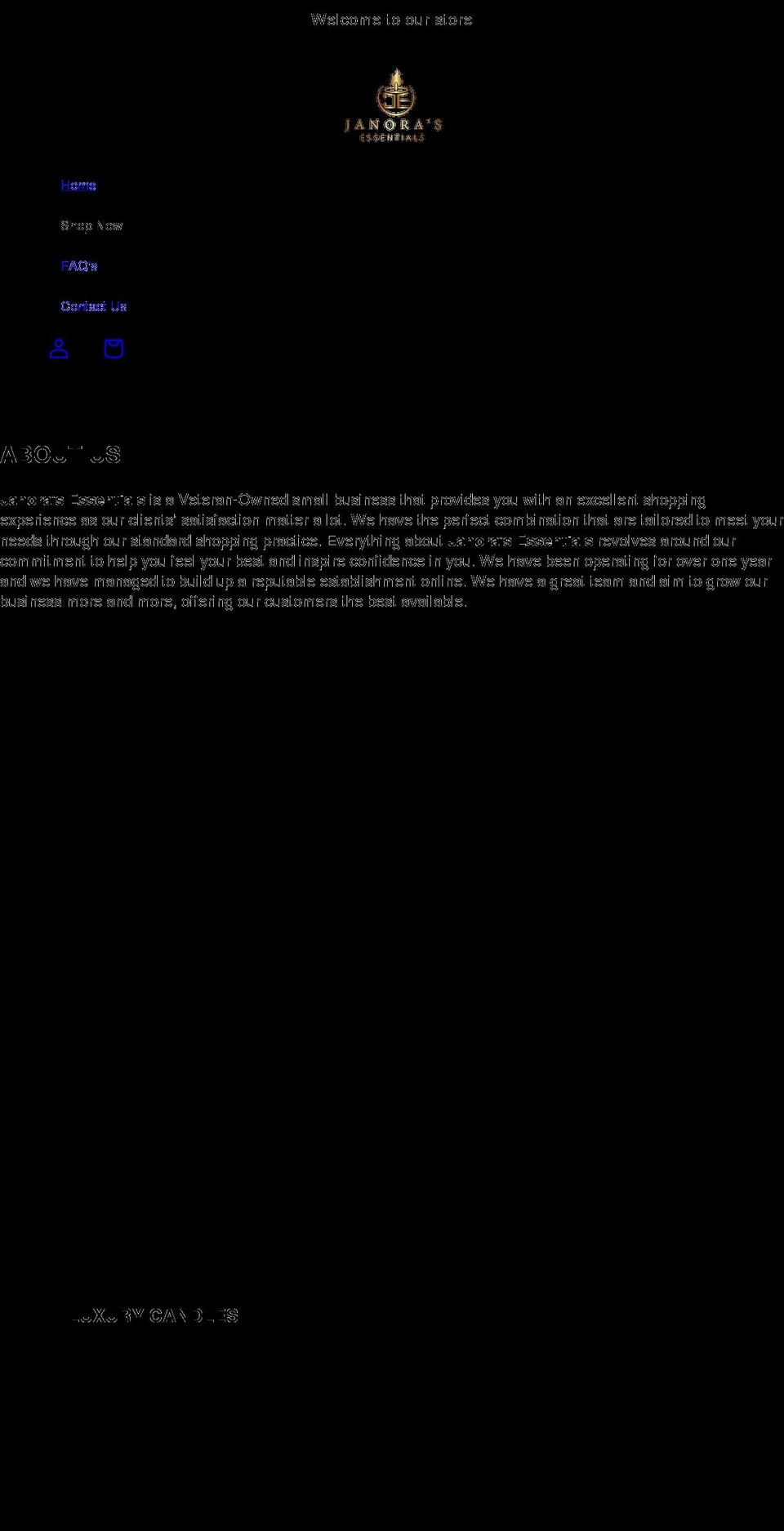 janorasessentials.com shopify website screenshot