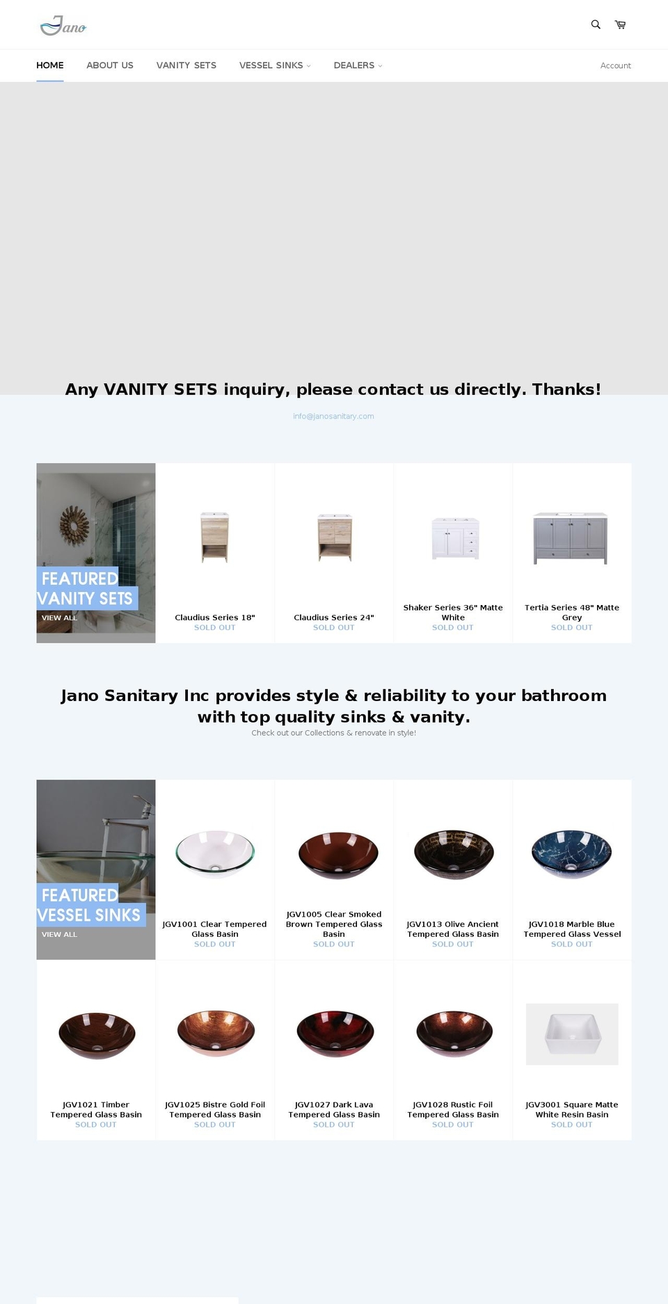 janosanitary.com shopify website screenshot