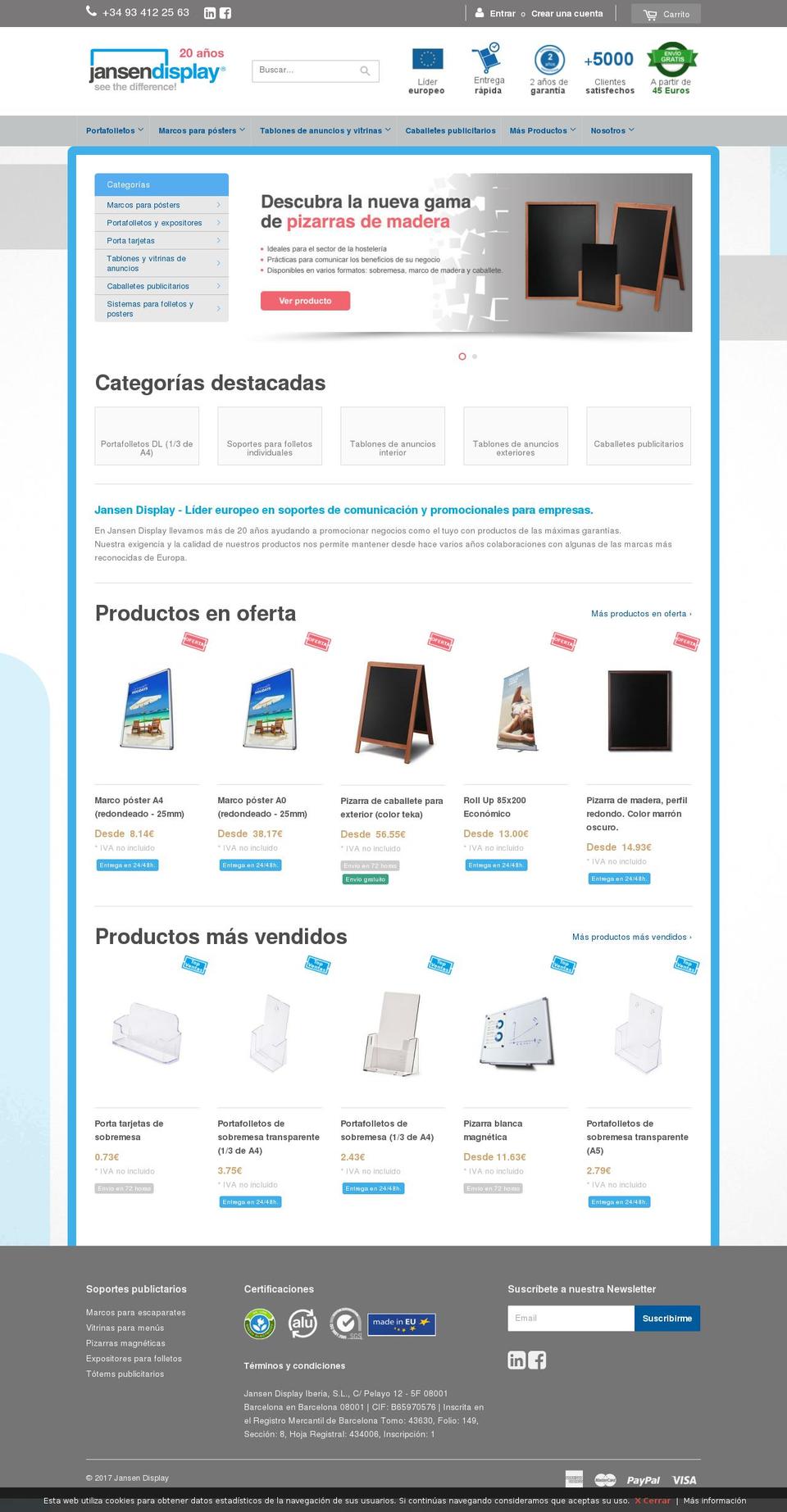 jansen-display.es shopify website screenshot