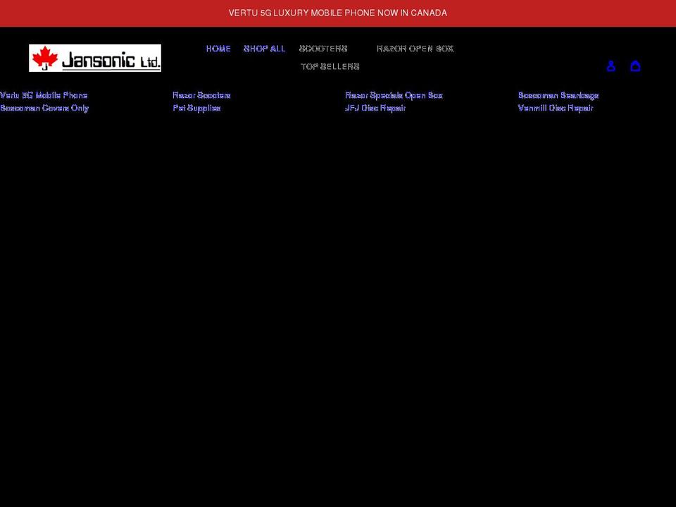 jansonic.com shopify website screenshot