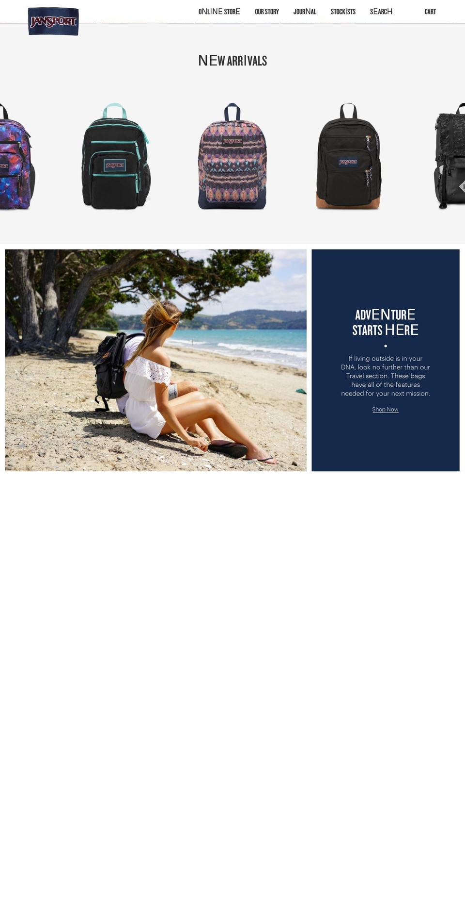 jansport.co.nz shopify website screenshot