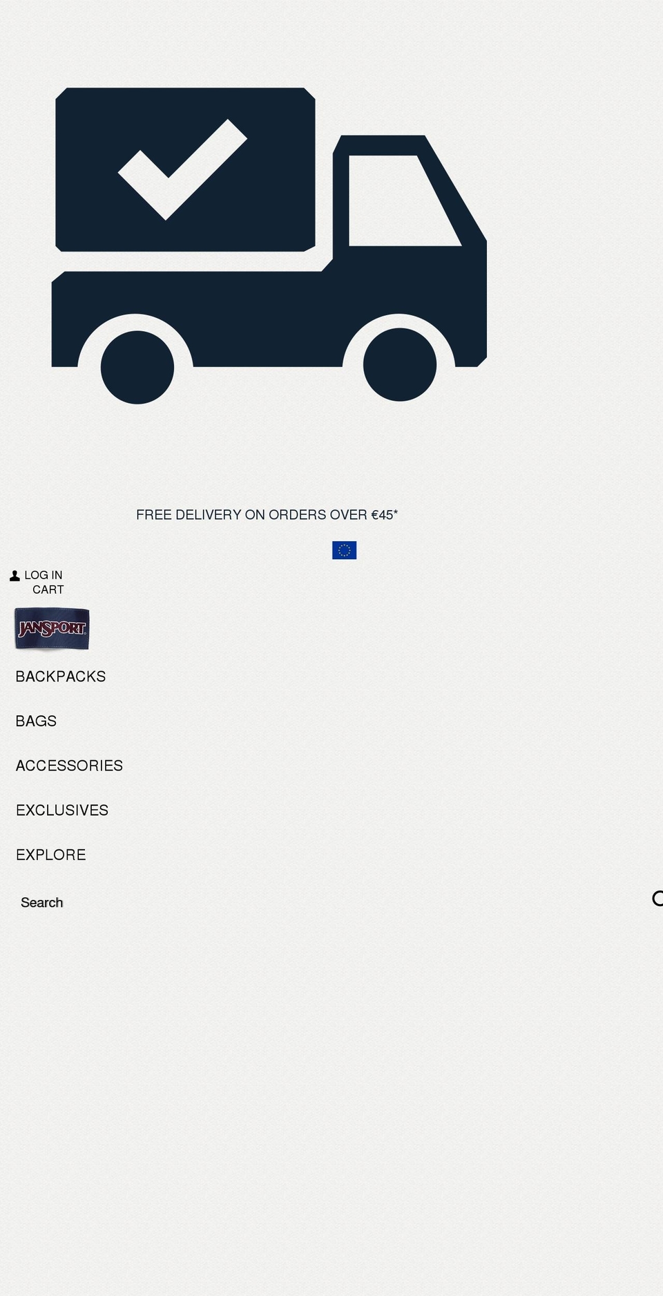 jansport.eu shopify website screenshot