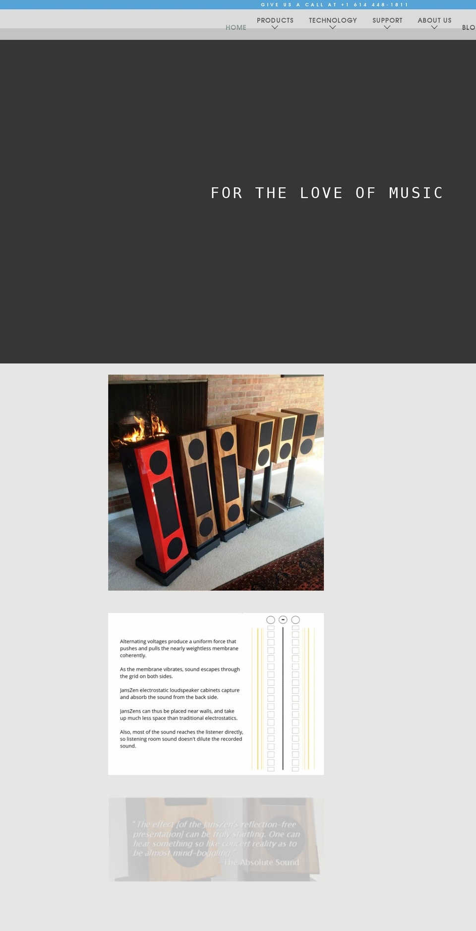 janszenaudio.com shopify website screenshot
