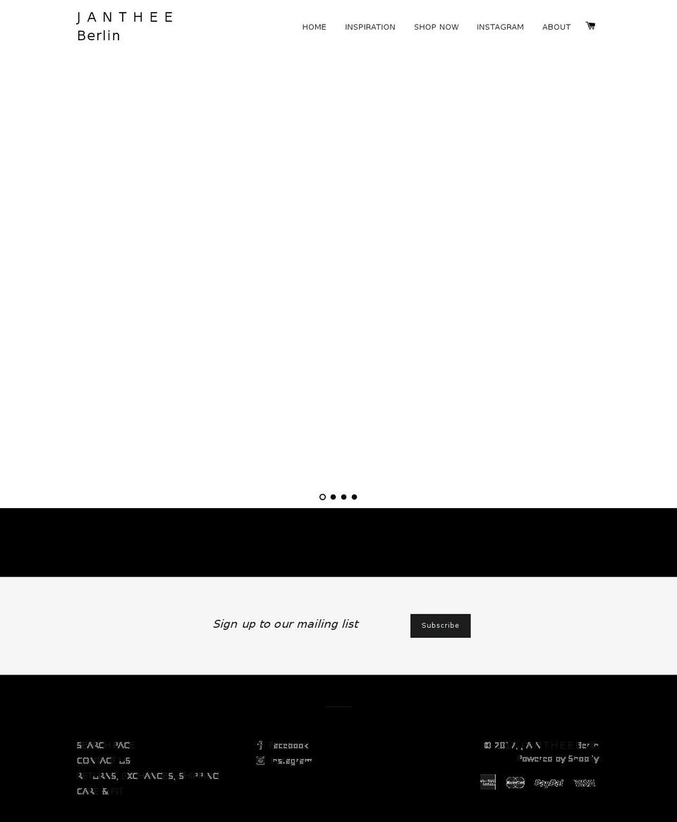 jantheeberlin.com shopify website screenshot