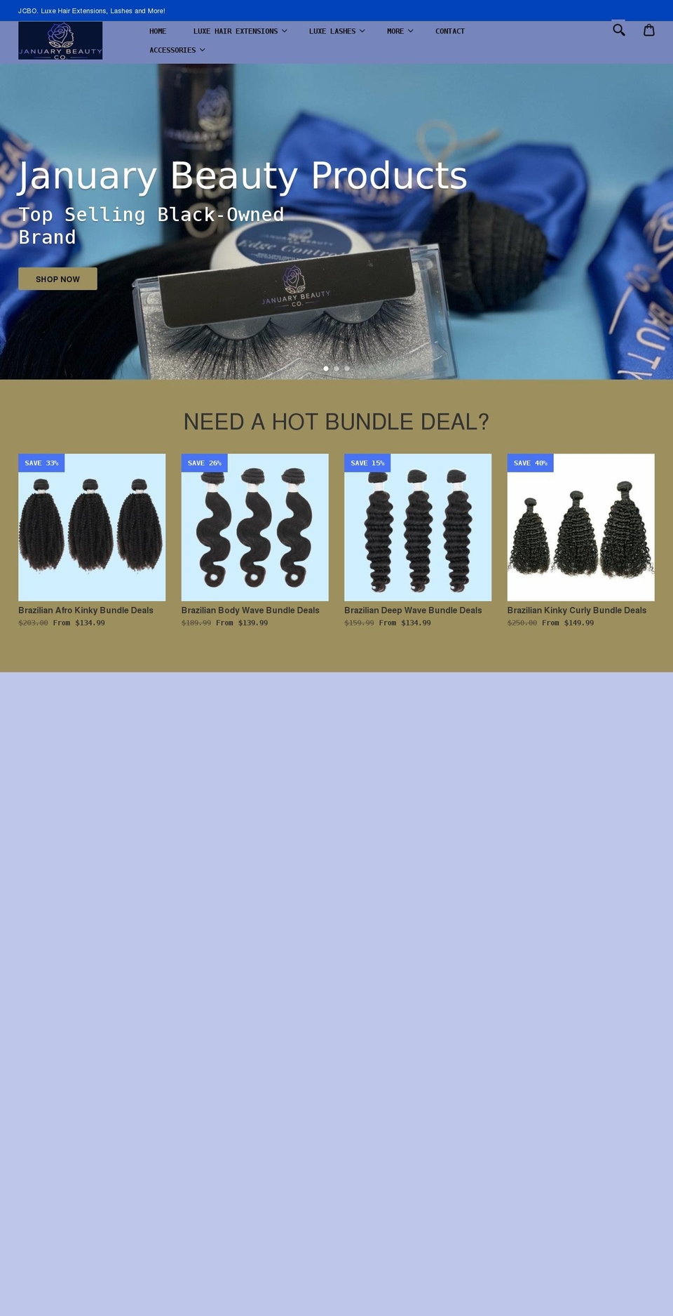 januarybeauty.com shopify website screenshot