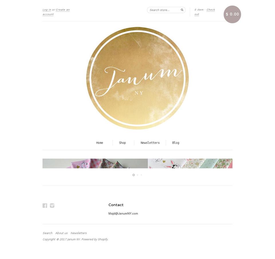 janumny.com shopify website screenshot