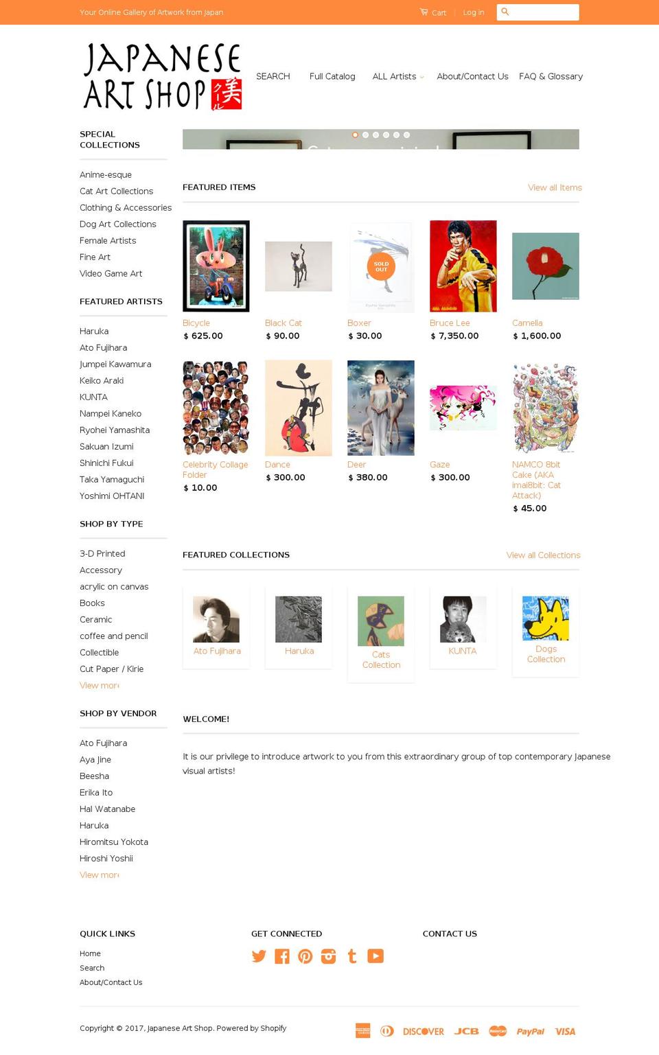 japaneseartshop.com shopify website screenshot