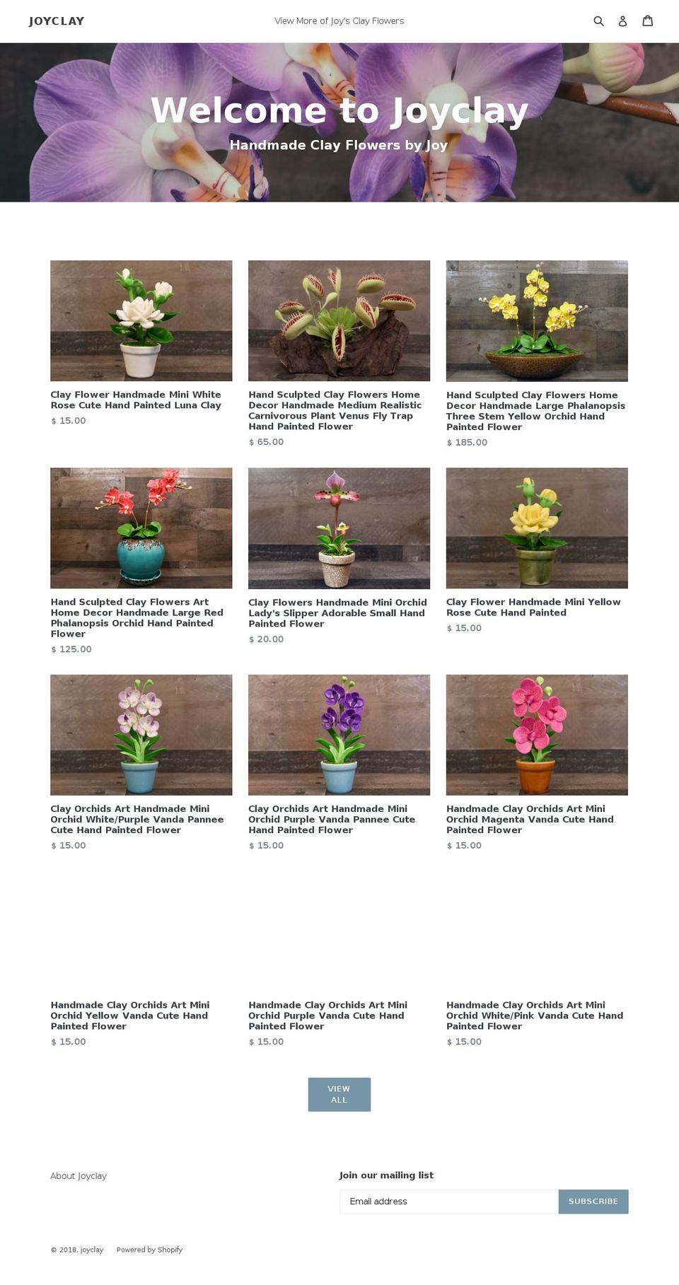 japaneseclayflowers.com shopify website screenshot