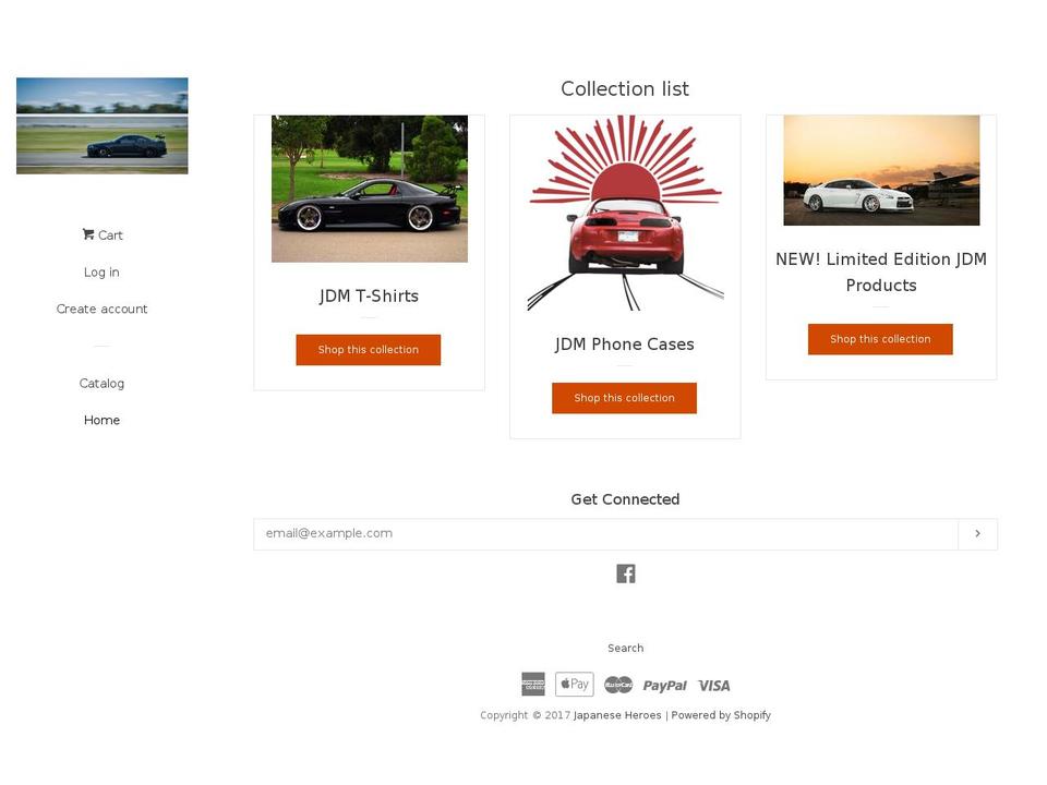 japaneseheroes.com shopify website screenshot