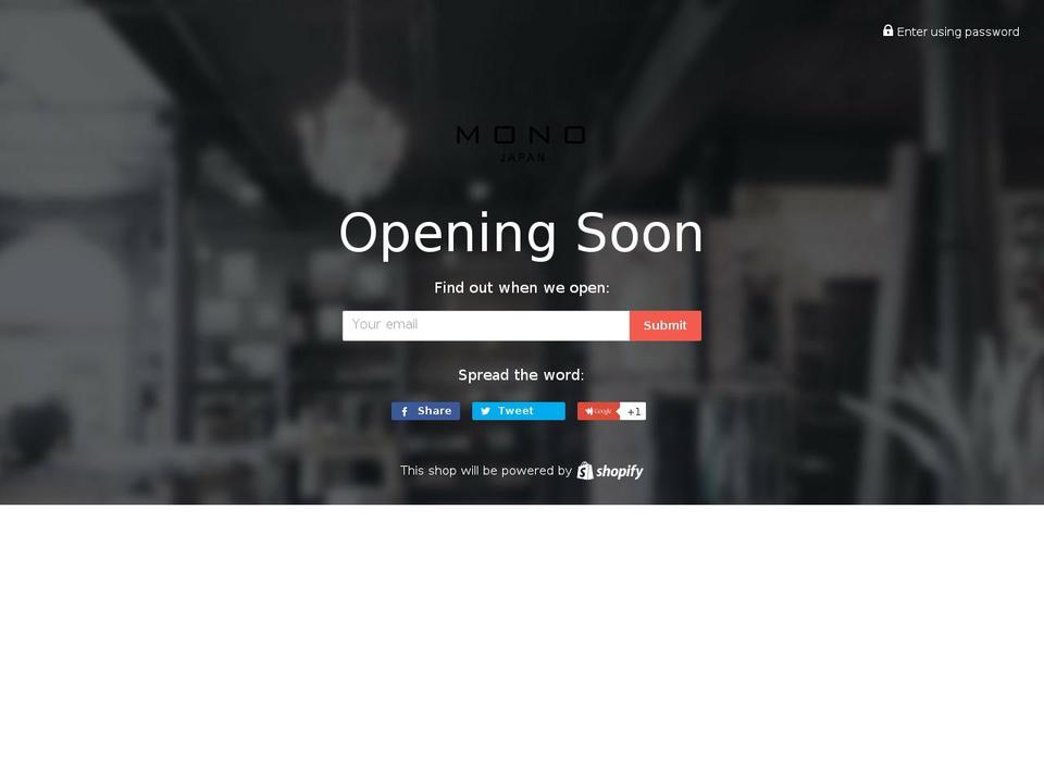 mono Shopify theme site example japanmono.net