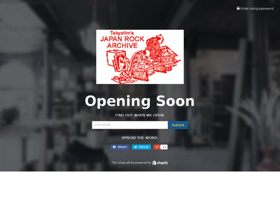 japanrockarchive.com shopify website screenshot