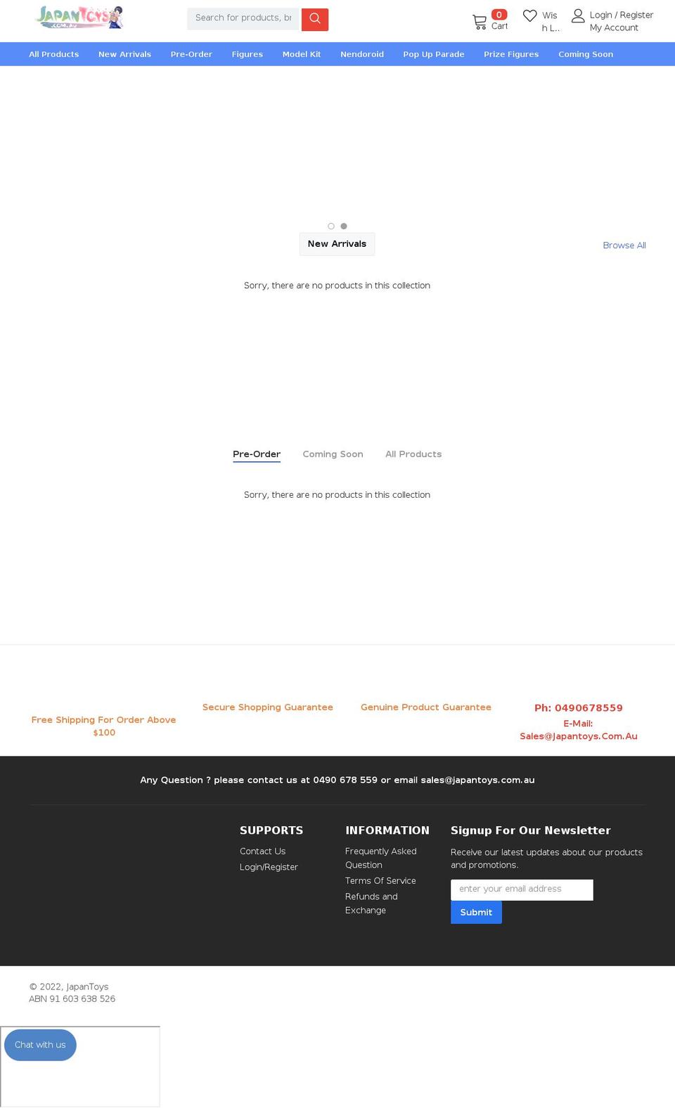 japantoys.com.au shopify website screenshot