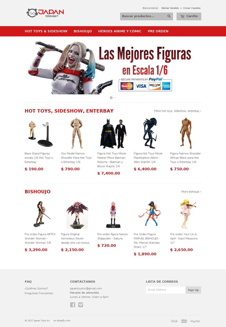 japantoysinc.com shopify website screenshot