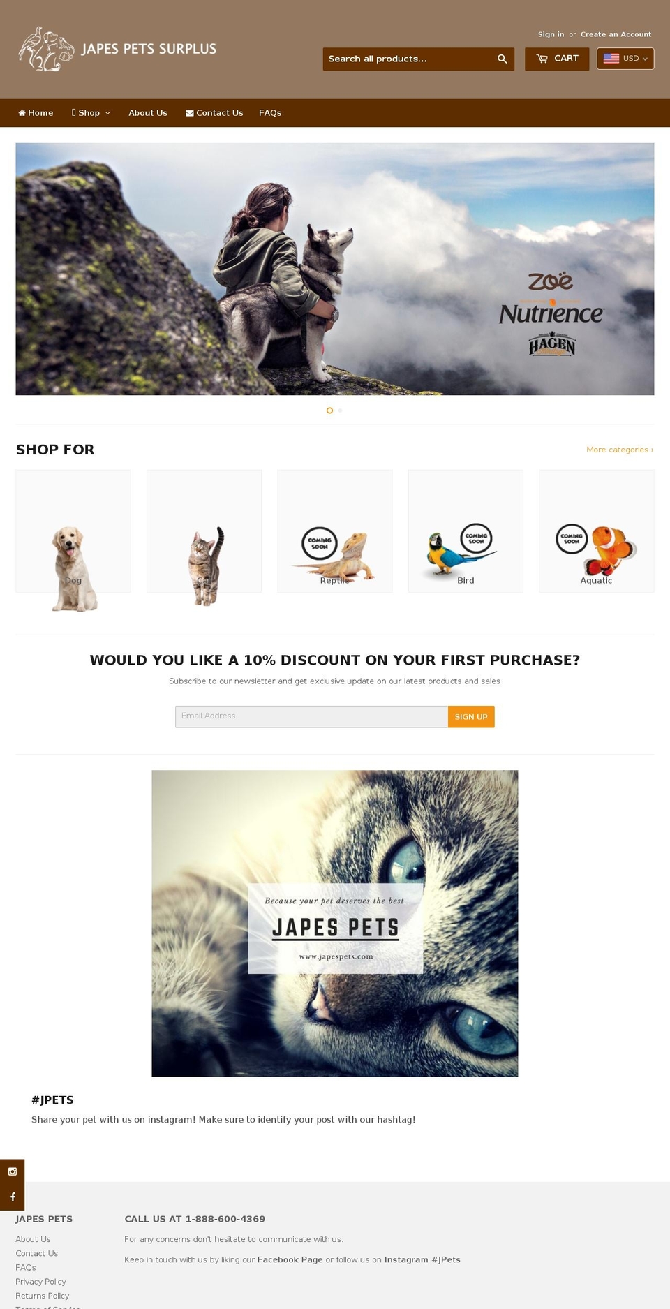 japespets.com — Shopify storefront screenshot