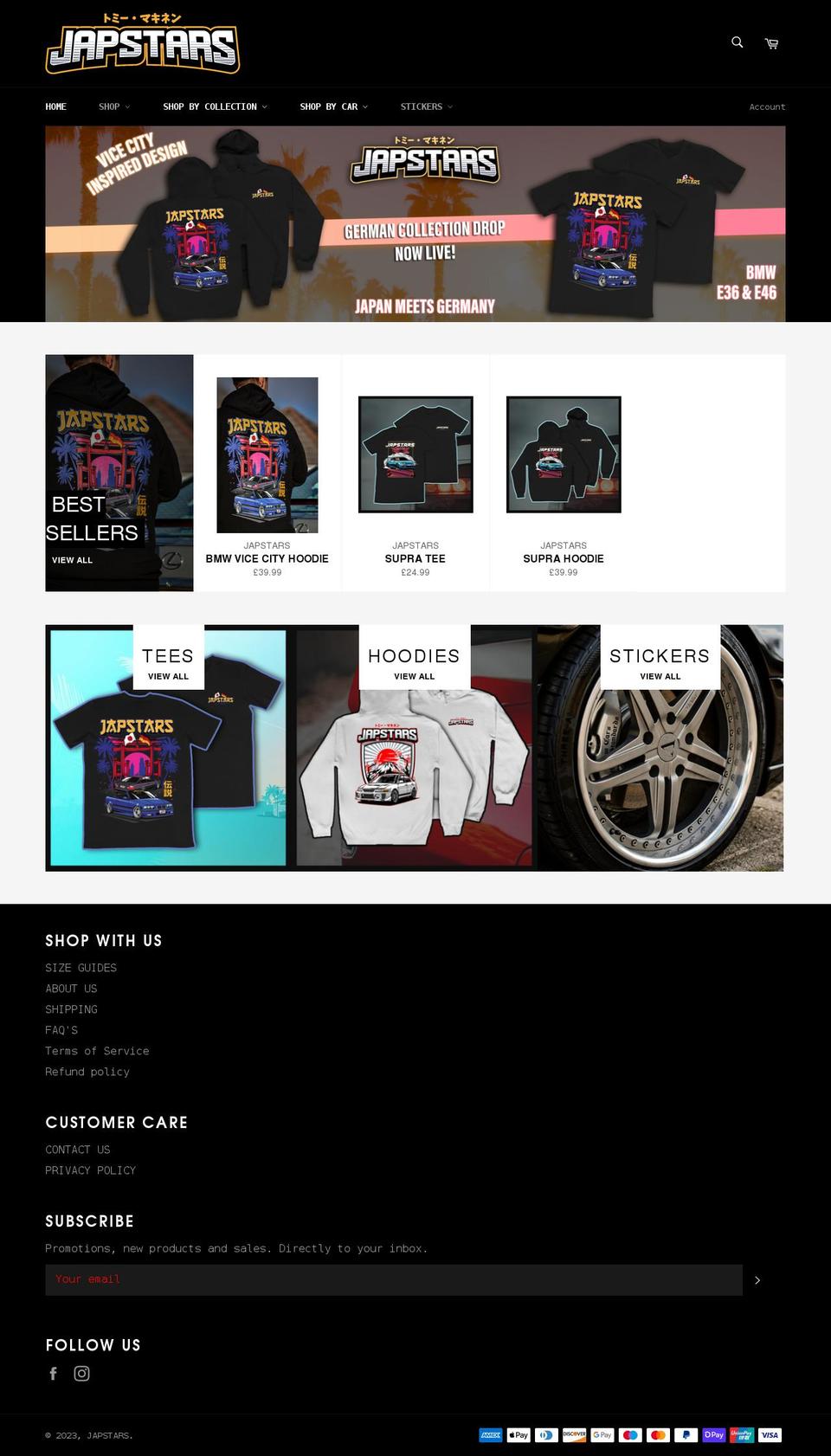 japstarsuk.com shopify website screenshot