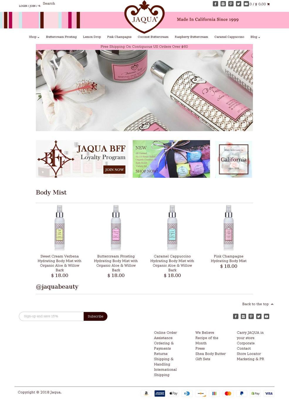 jaquabeauty.com — Shopify storefront screenshot