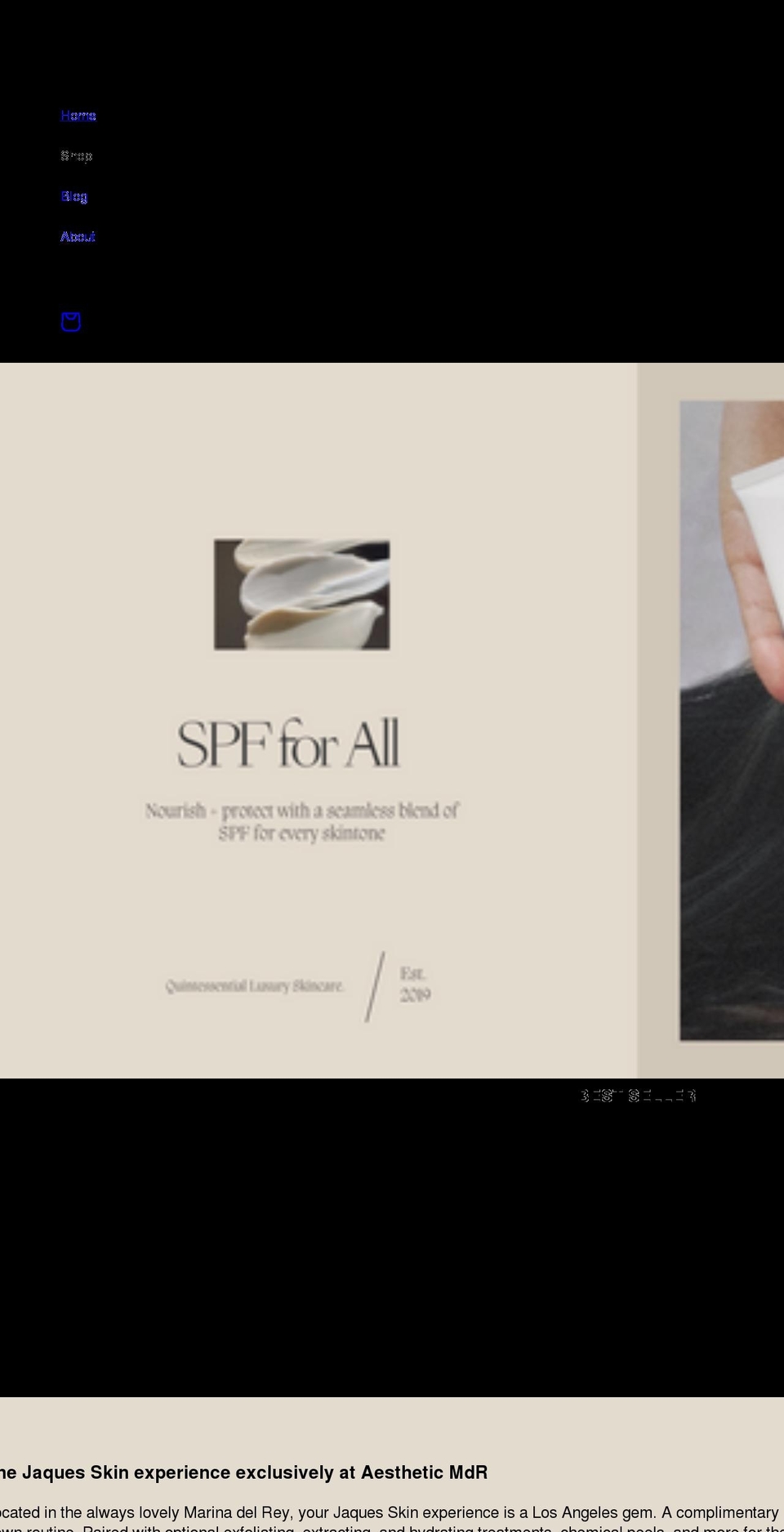 jaquesskin.com shopify website screenshot