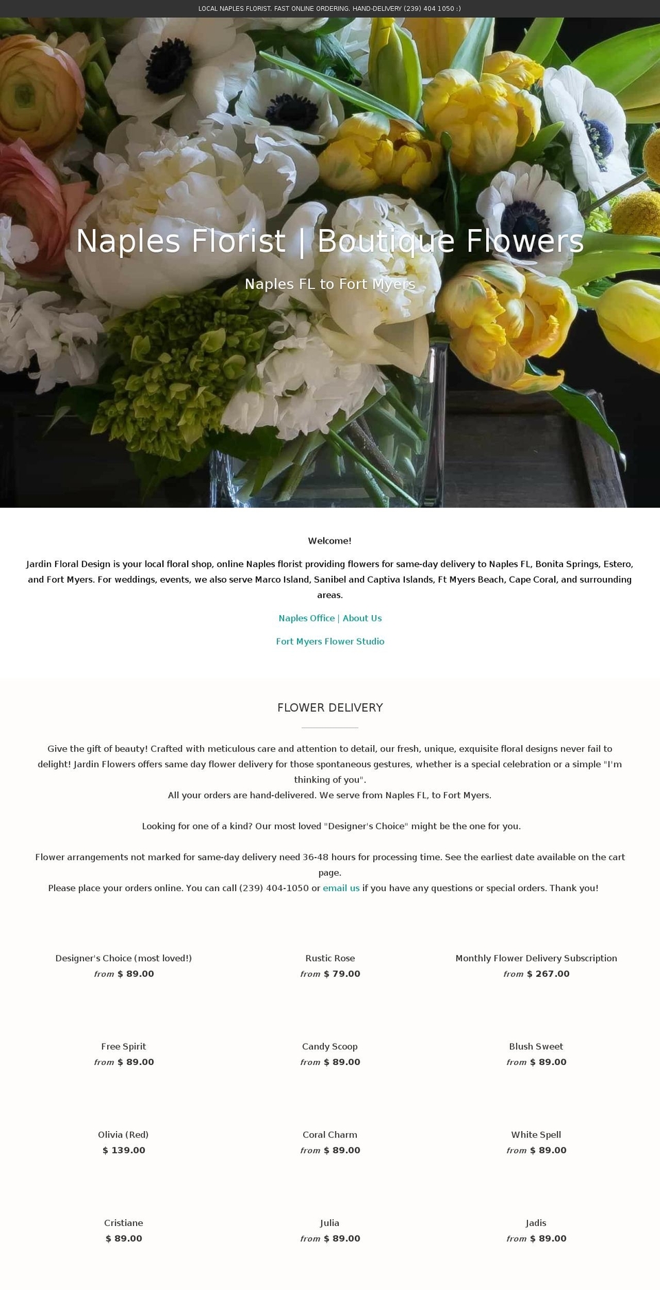 jardin-flowers.myshopify.com shopify website screenshot