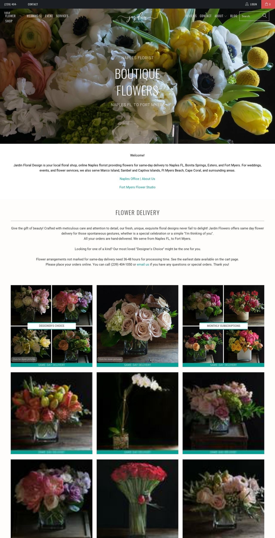 jardinfloraldesign.com — Shopify storefront screenshot